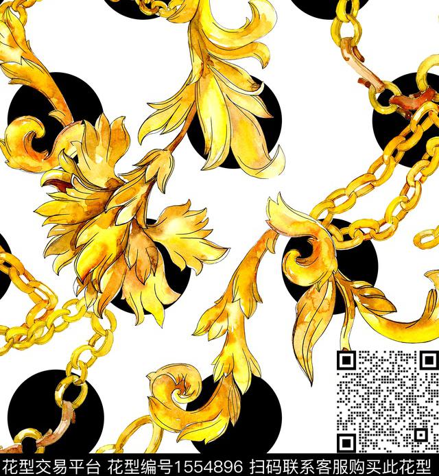波普链条古典纹样数码印花华亿平台下载（图片编号: 1554896） - 瓦栏（Walan）