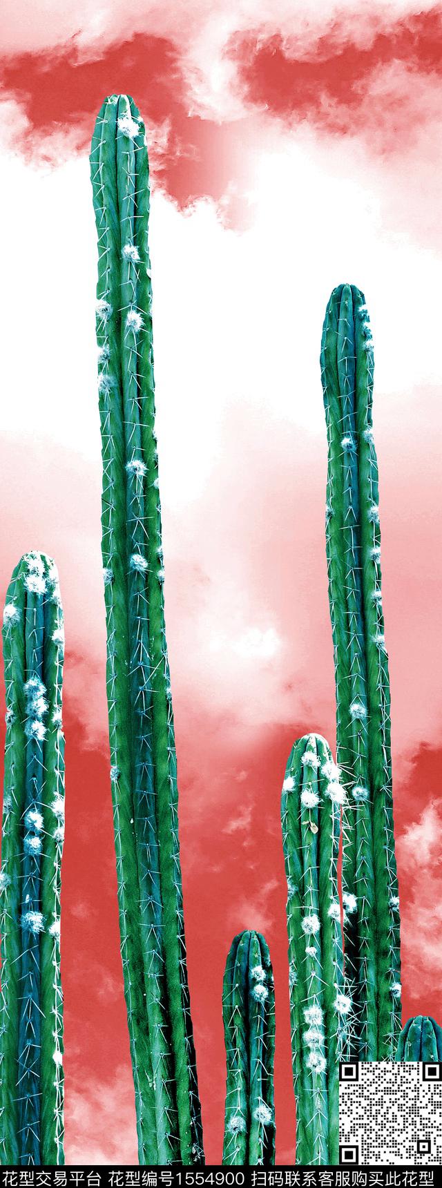 天空男装定位花仙人掌数码印花华亿平台下载（图片编号: 1554900） - 瓦栏（Walan）