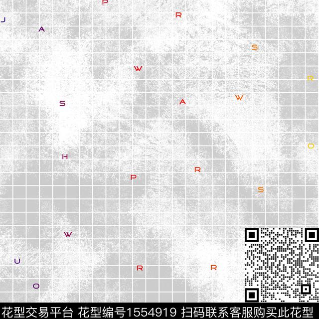 字母格子肌理数码印花华亿平台下载（图片编号: 1554919） - 瓦栏（Walan）