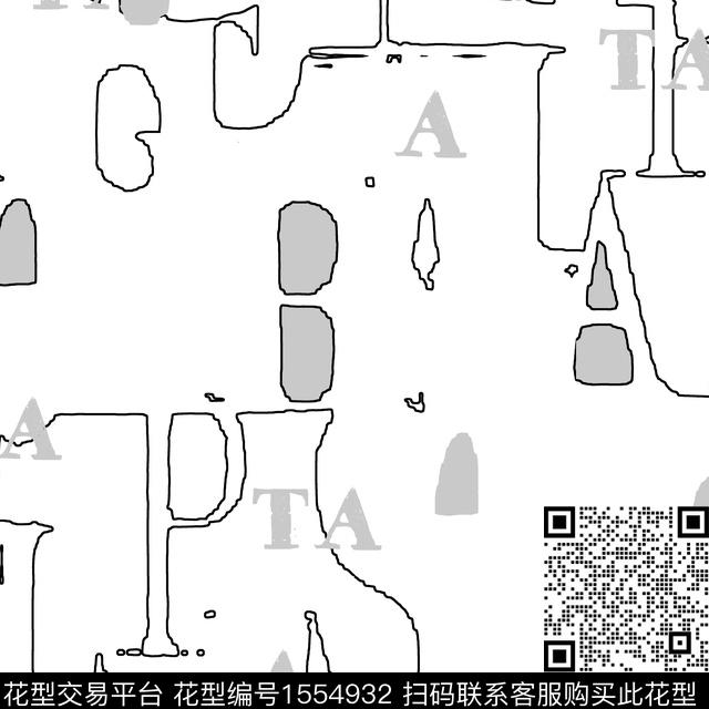 字母几何线条数码印花华亿平台下载（图片编号: 1554932） - 瓦栏（Walan）