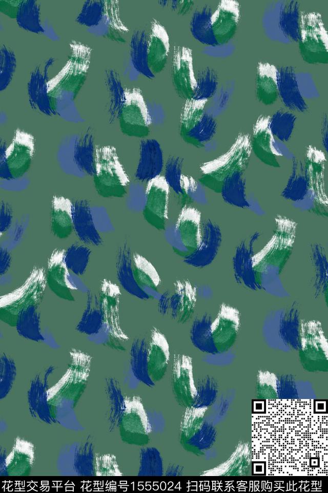 点彩水彩笔触数码印花华亿平台下载（图片编号: 1555024） - 瓦栏（Walan）