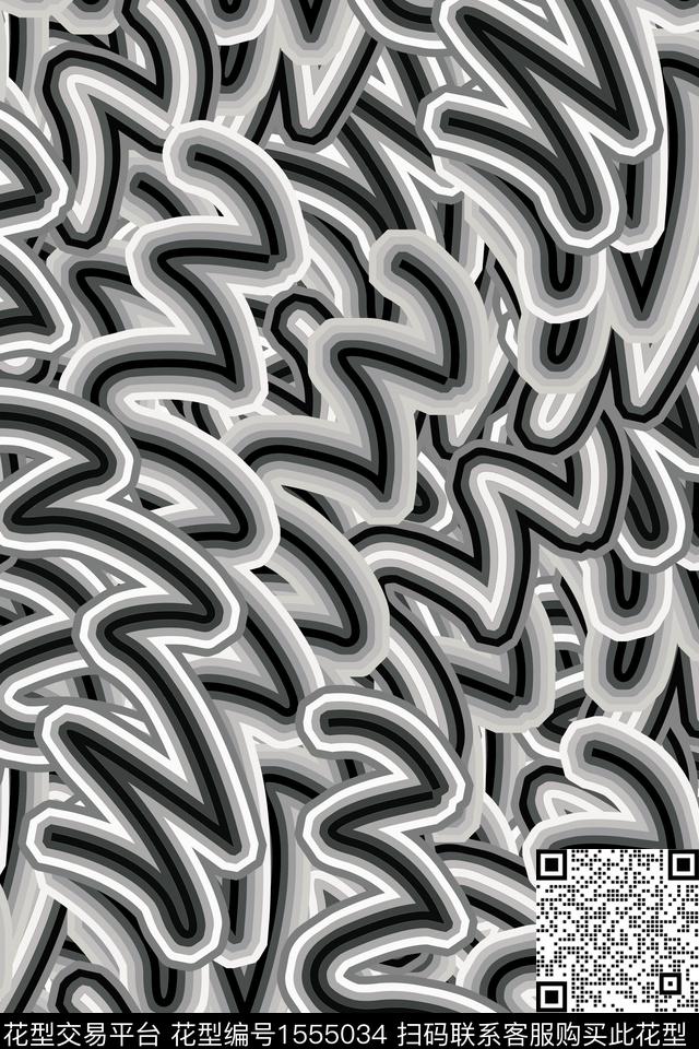 条纹抽象叠加传统印花华亿平台下载（图片编号: 1555034） - 瓦栏（Walan）