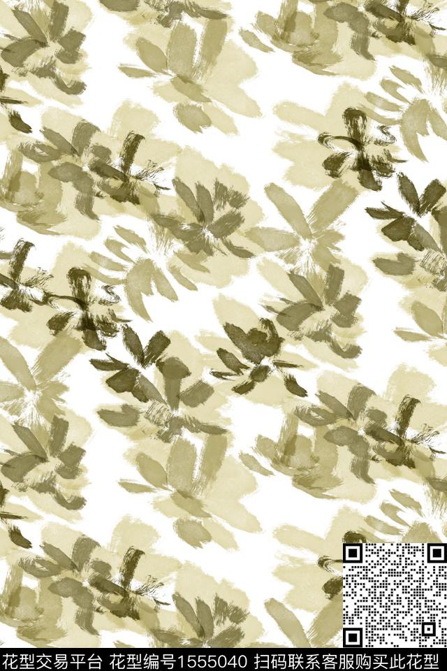 花卉小碎花水彩数码印花华亿平台下载（图片编号: 1555040） - 瓦栏（Walan）