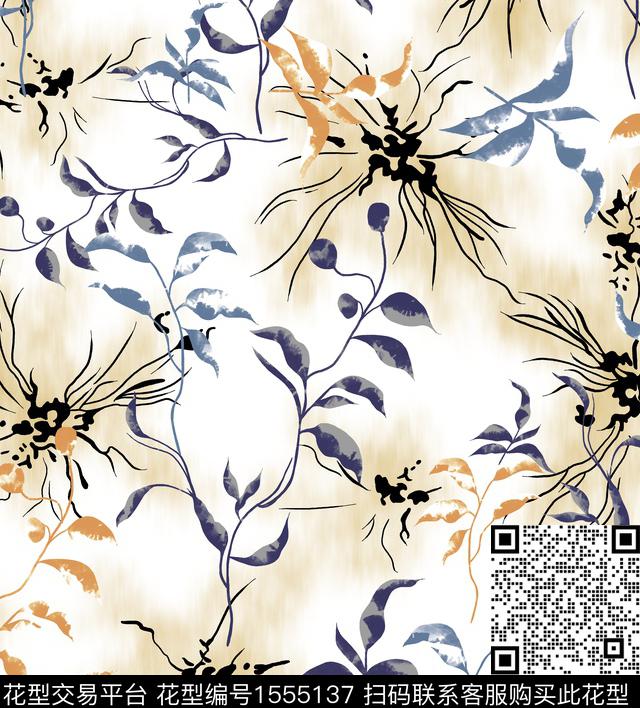 女装花卉连衣裙数码印花华亿平台下载（图片编号: 1555137） - 瓦栏（Walan）
