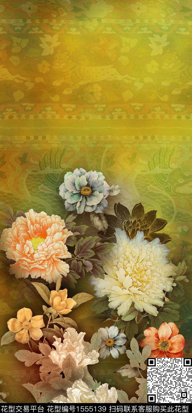 定位花国风女装定位花数码印花华亿平台下载（图片编号: 1555139） - 瓦栏（Walan）