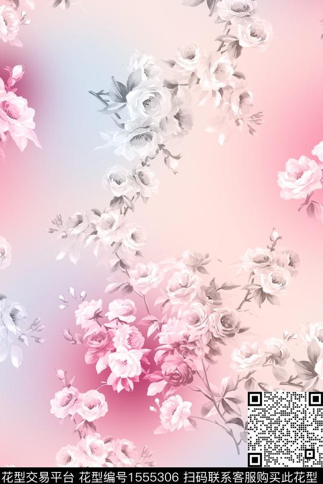 清爽渐变底纹数码印花华亿平台下载（图片编号: 1555306） - 瓦栏（Walan）