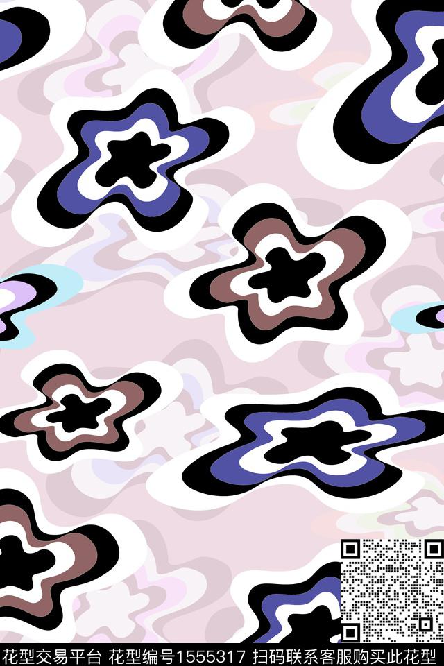 抽象抽象花卉影花传统印花华亿平台下载（图片编号: 1555317） - 瓦栏（Walan）