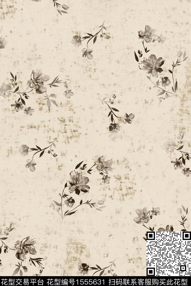 年轻女性水彩花卉花卉数码印花华亿平台下载（图片编号: 1555631） - 瓦栏（Walan）