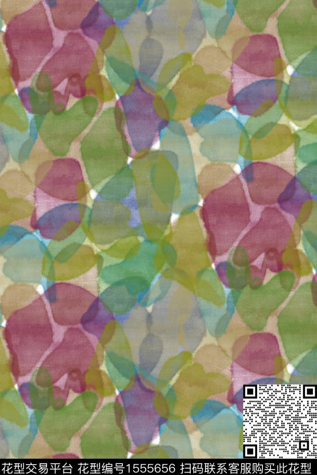 肌理水彩复古数码印花华亿平台下载（图片编号: 1555656） - 瓦栏（Walan）