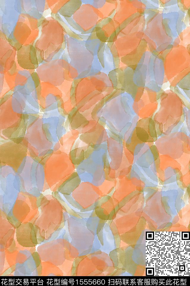 肌理水彩笔触数码印花华亿平台下载（图片编号: 1555660） - 瓦栏（Walan）