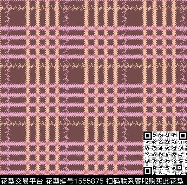 格子几何条纹数码印花华亿平台下载（图片编号: 1555875） - 瓦栏（Walan）