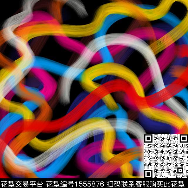 抽象.条纹笔触涂鸦数码印花华亿平台下载（图片编号: 1555876） - 瓦栏（Walan）