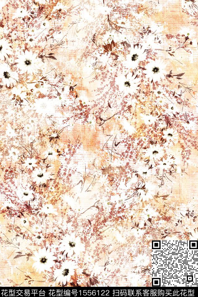 花卉肌理满版散花数码印花华亿平台下载（图片编号: 1556122） - 瓦栏（Walan）