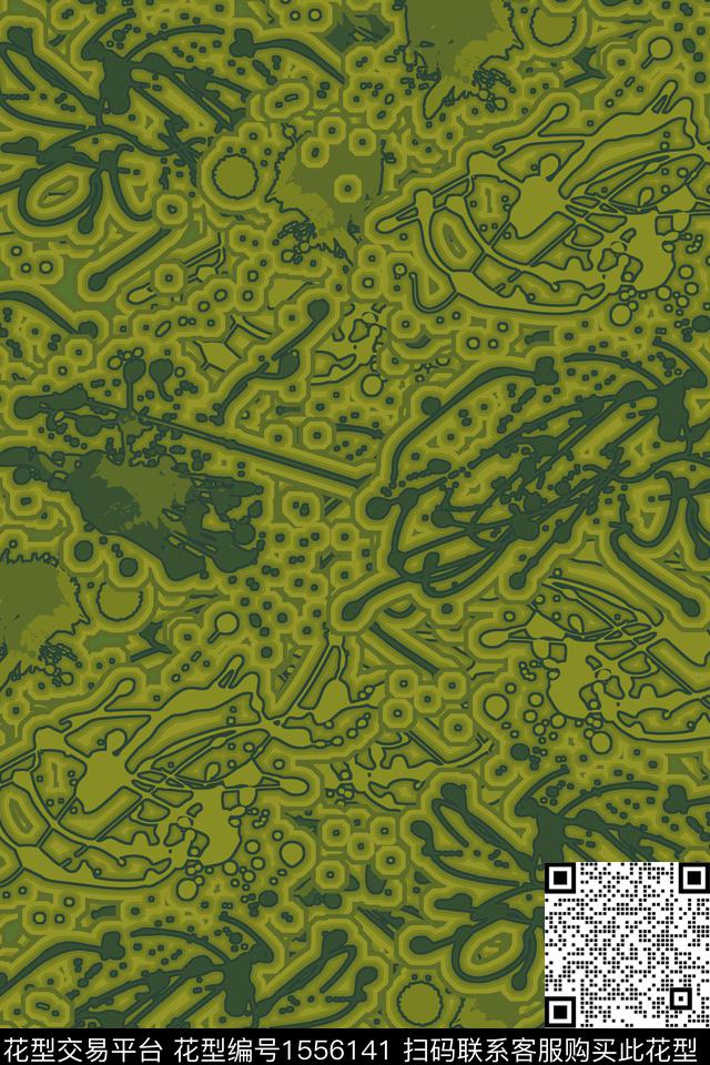 抽象涂鸦墨迹数码印花华亿平台下载（图片编号: 1556141） - 瓦栏（Walan）