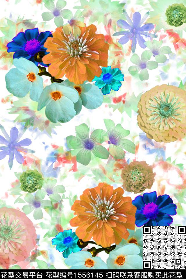 满版散花花卉底纹数码印花华亿平台下载（图片编号: 1556145） - 瓦栏（Walan）