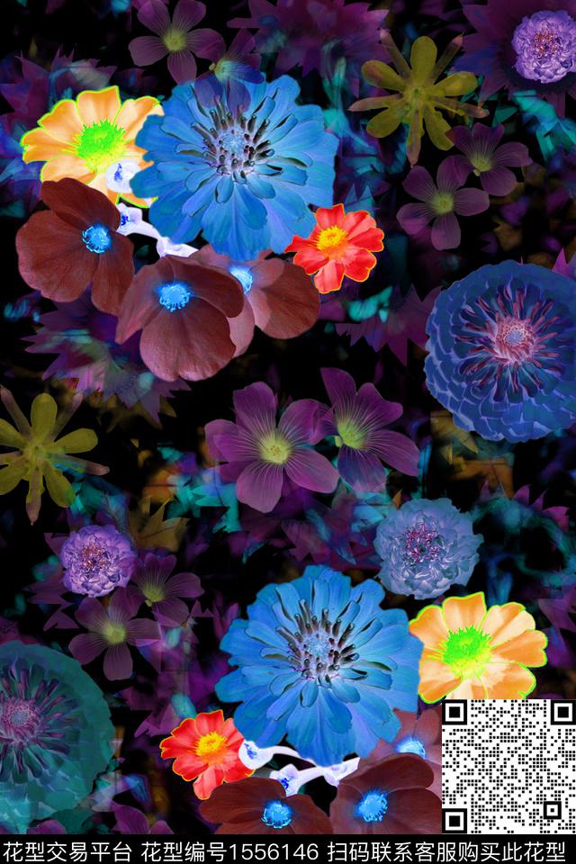 满版散花花卉底纹数码印花华亿平台下载（图片编号: 1556146） - 瓦栏（Walan）