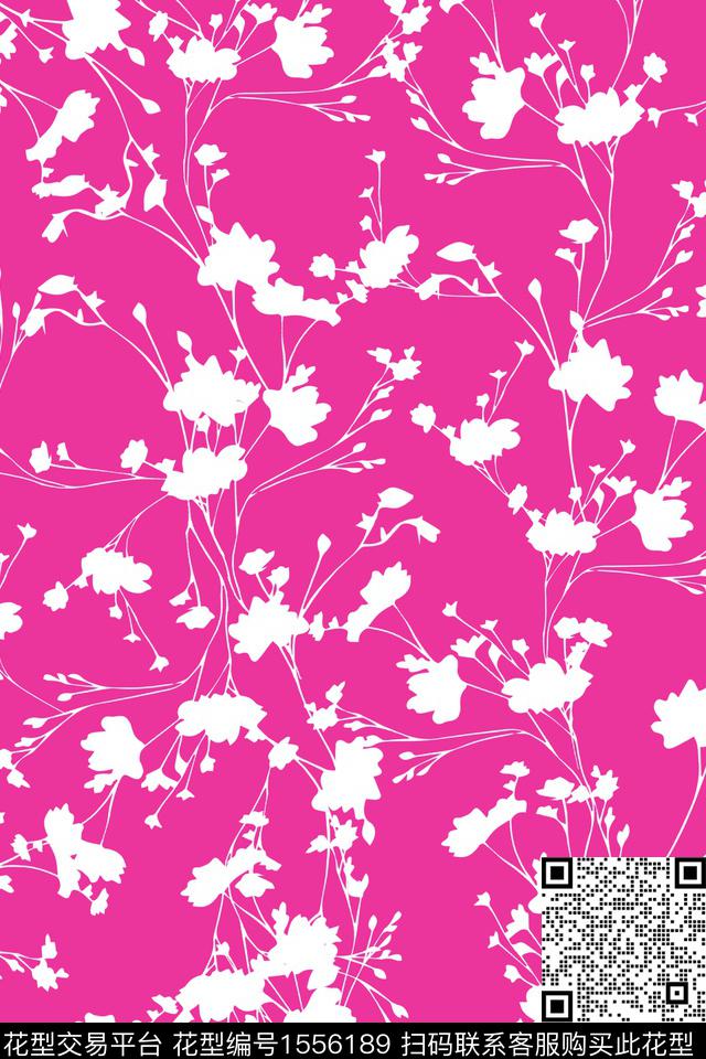 剪影女装花卉数码印花华亿平台下载（图片编号: 1556189） - 瓦栏（Walan）