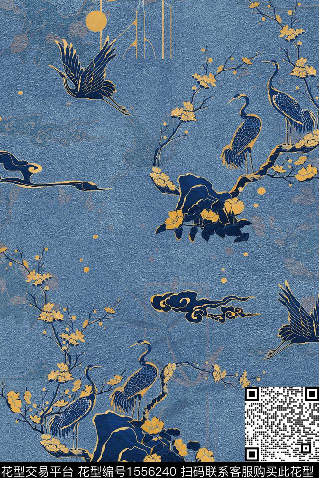 风景景观国画肌理数码印花华亿平台下载（图片编号: 1556240） - 瓦栏（Walan）