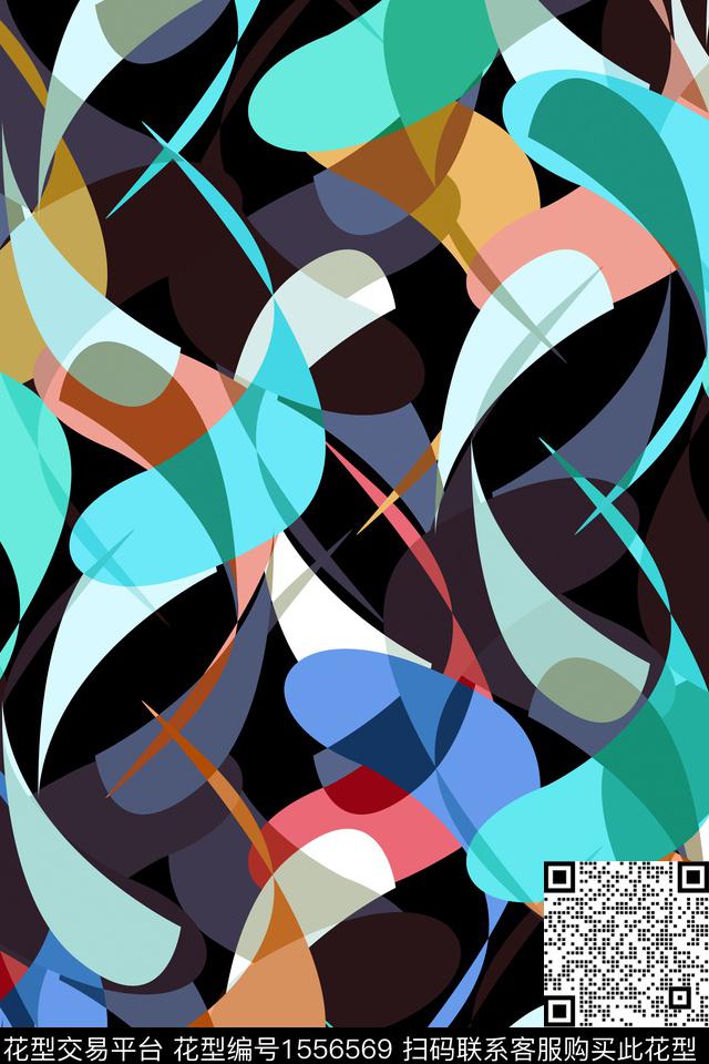 抽象叠加色块传统印花华亿平台下载（图片编号: 1556569） - 瓦栏（Walan）