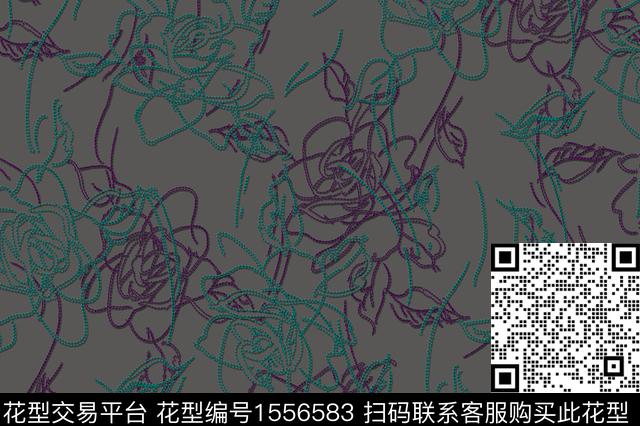 绣花华亿平台仿刺绣花卉数码印花华亿平台下载（图片编号: 1556583） - 瓦栏（Walan）