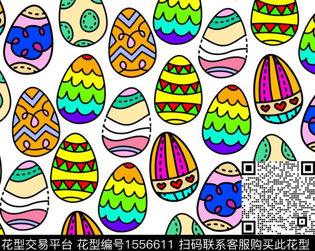 可爱蛋卡通数码印花华亿平台下载（图片编号: 1556611） - 瓦栏（Walan）