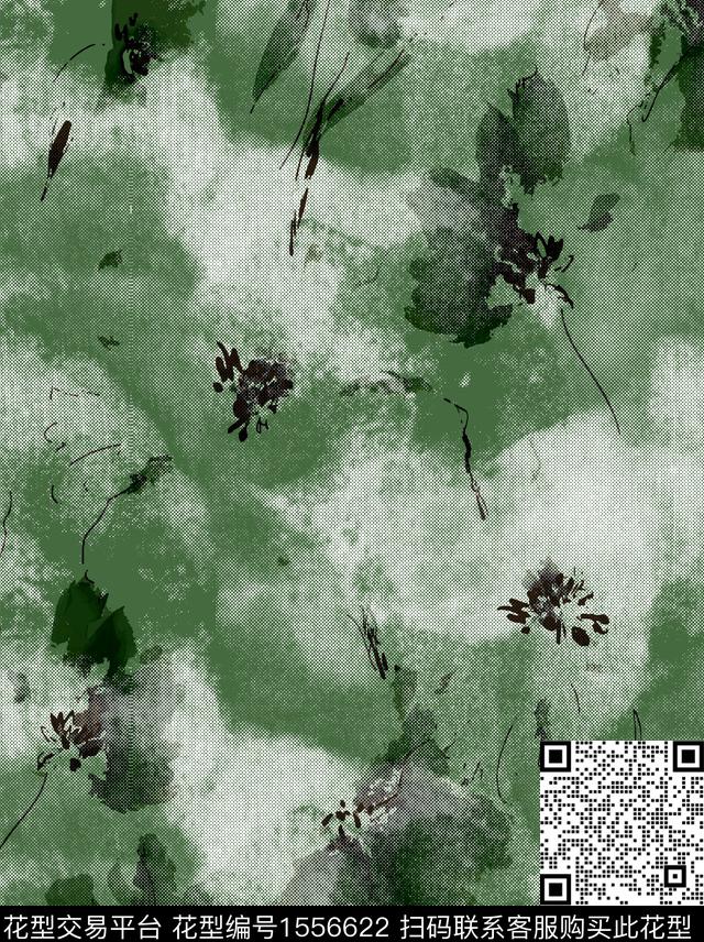 抽象肌理水墨数码印花华亿平台下载（图片编号: 1556622） - 瓦栏（Walan）