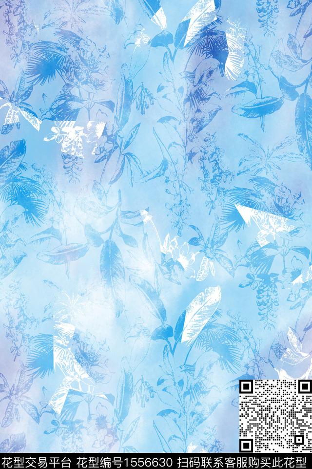 植物花卉叶子数码印花华亿平台下载（图片编号: 1556630） - 瓦栏（Walan）