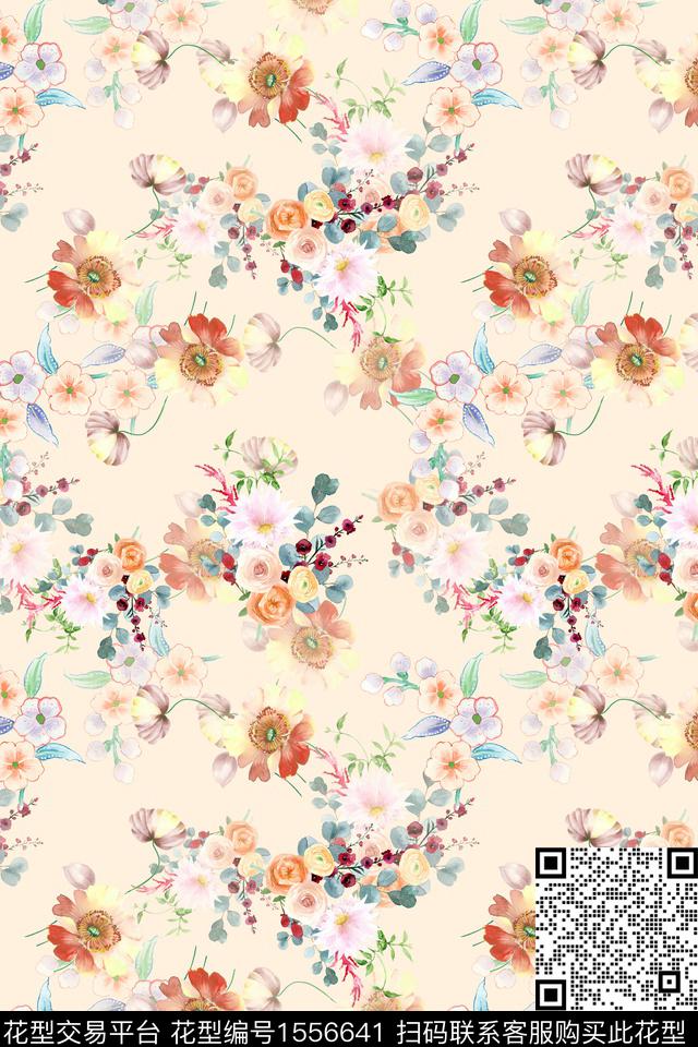 水彩小碎花花卉数码印花华亿平台下载（图片编号: 1556641） - 瓦栏（Walan）