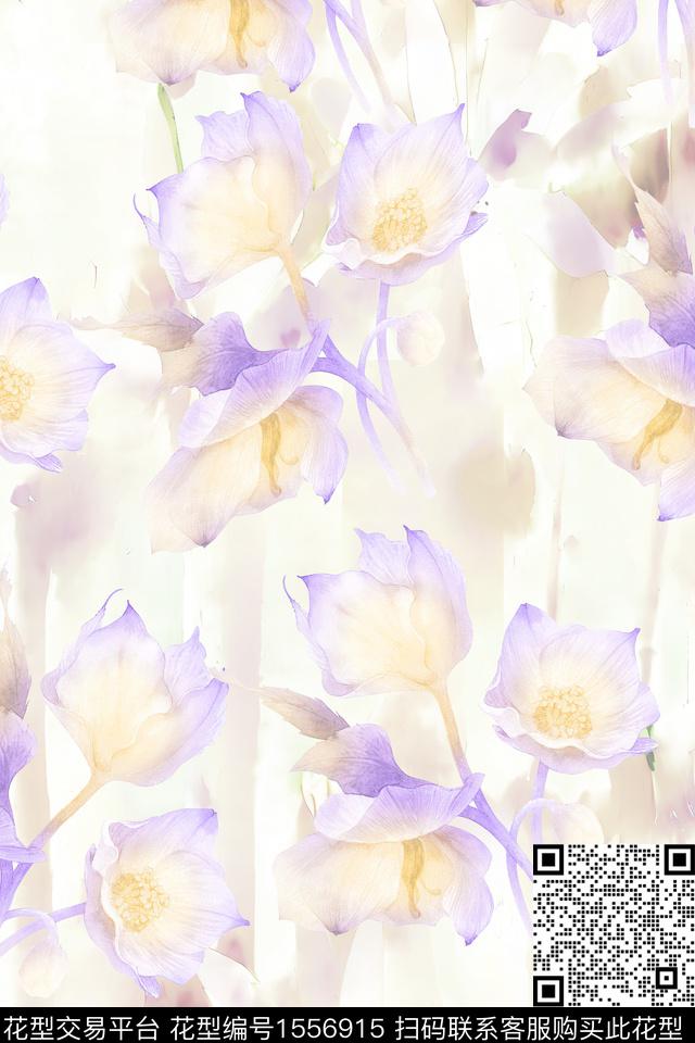 小清新水彩柔和数码印花华亿平台下载（图片编号: 1556915） - 瓦栏（Walan）