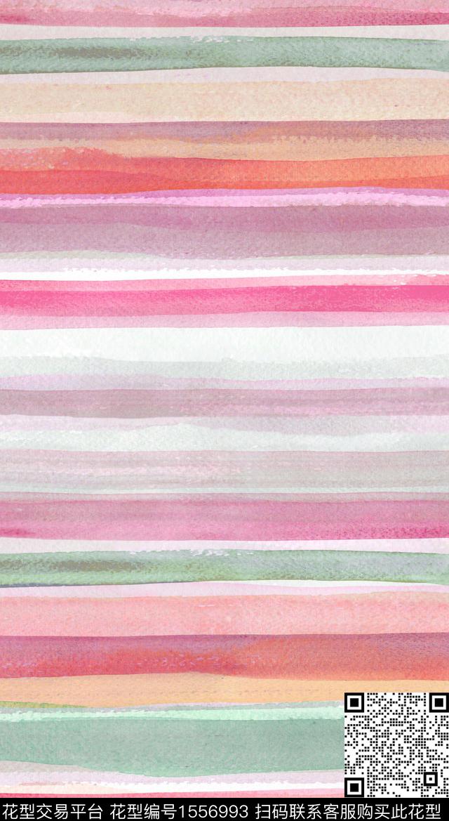 多彩条纹水彩数码印花华亿平台下载（图片编号: 1556993） - 瓦栏（Walan）