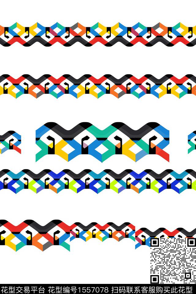 分形撞色几何数码印花华亿平台下载（图片编号: 1557078） - 瓦栏（Walan）