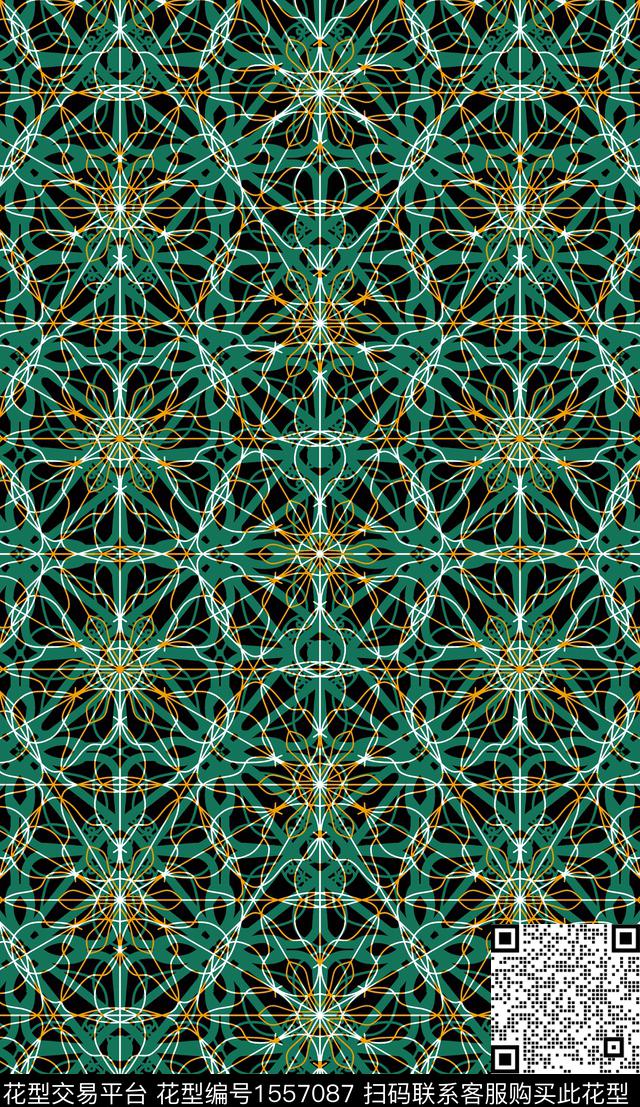 线条几何民族纹样数码印花华亿平台下载（图片编号: 1557087） - 瓦栏（Walan）