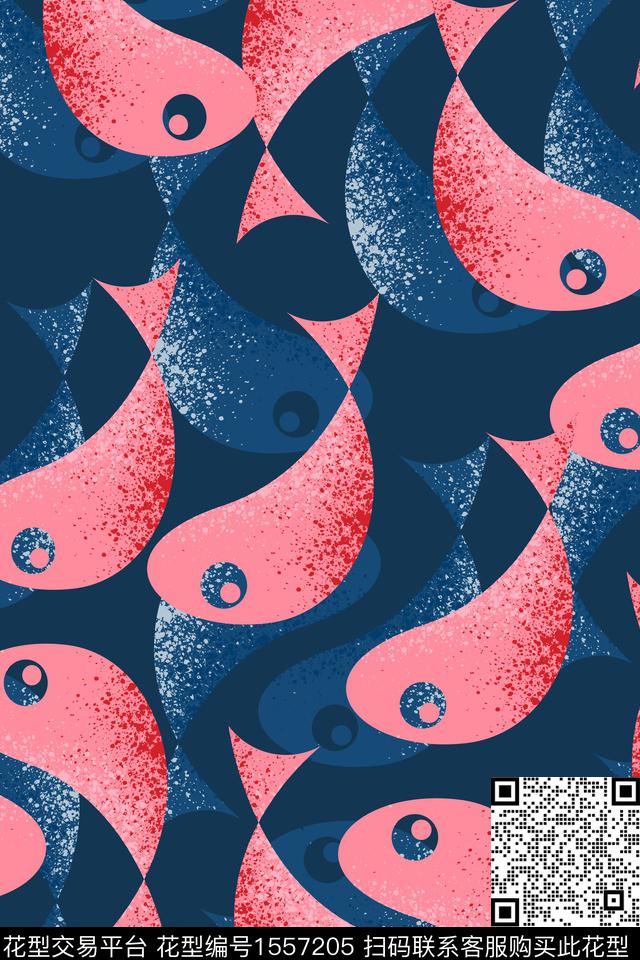 抽象鱼肌理传统印花华亿平台下载（图片编号: 1557205） - 瓦栏（Walan）