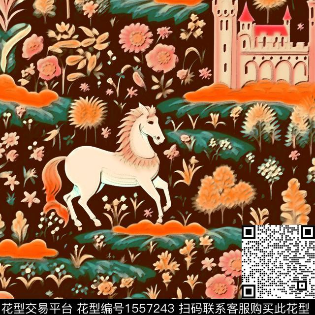 马建筑城堡数码印花华亿平台下载（图片编号: 1557243） - 瓦栏（Walan）