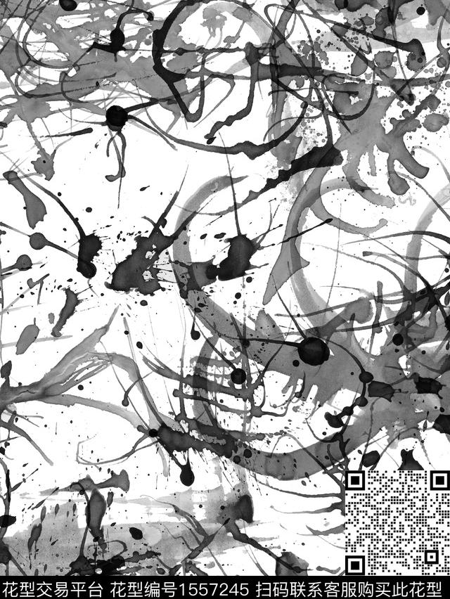 定位颜料笔触数码印花华亿平台下载（图片编号: 1557245） - 瓦栏（Walan）