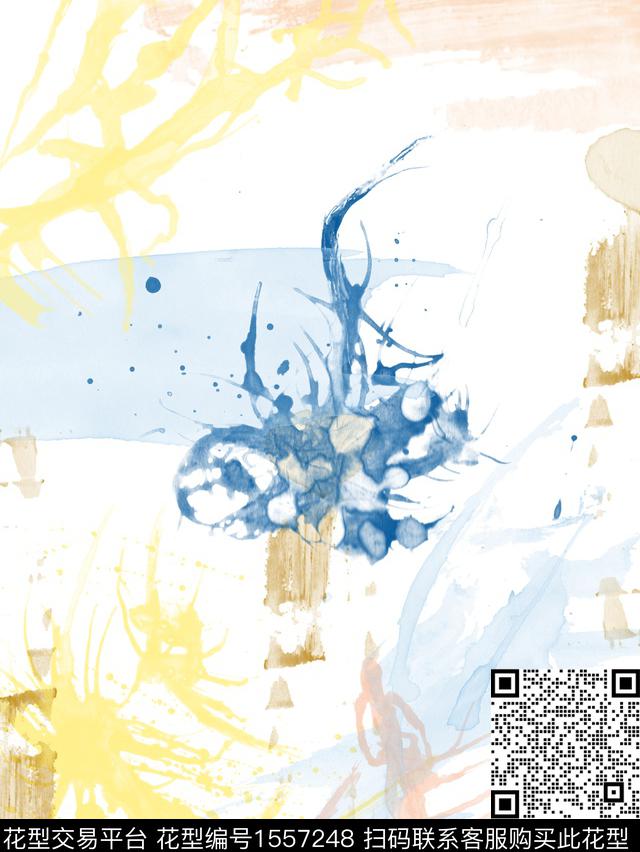 定位颜料笔触数码印花华亿平台下载（图片编号: 1557248） - 瓦栏（Walan）