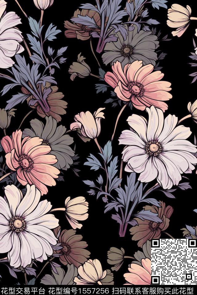 女装花卉数码印花华亿平台下载（图片编号: 1557256） - 瓦栏（Walan）