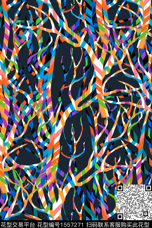 抽象条纹树干数码印花华亿平台下载（图片编号: 1557271） - 瓦栏（Walan）