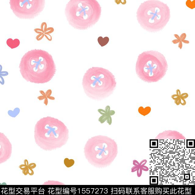 可爱水彩手绘花卉数码印花华亿平台下载（图片编号: 1557273） - 瓦栏（Walan）