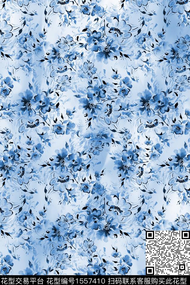 水彩小碎花花卉数码印花华亿平台下载（图片编号: 1557410） - 瓦栏（Walan）