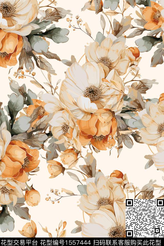 女装花卉数码印花华亿平台下载（图片编号: 1557444） - 瓦栏（Walan）