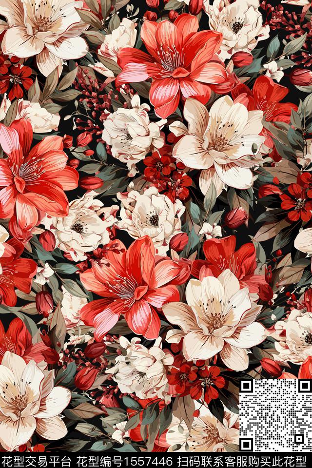 女装花卉数码印花华亿平台下载（图片编号: 1557446） - 瓦栏（Walan）