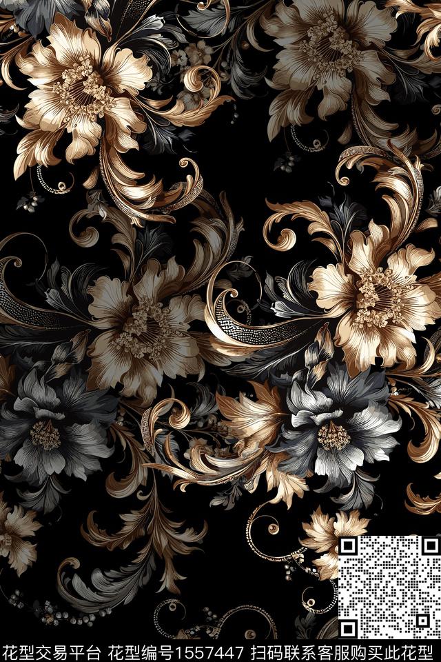 女装花卉数码印花华亿平台下载（图片编号: 1557447） - 瓦栏（Walan）