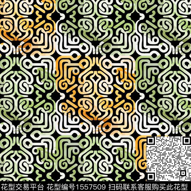 中国风民族风纹理数码印花华亿平台下载（图片编号: 1557509） - 瓦栏（Walan）