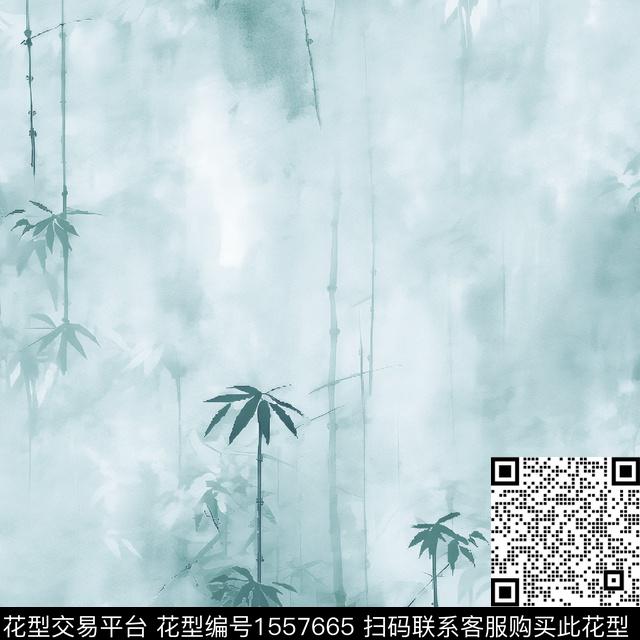 竹子朦胧叶子数码印花华亿平台下载（图片编号: 1557665） - 瓦栏（Walan）