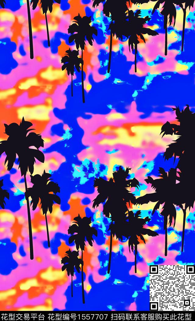 热带华亿平台泳装树数码印花华亿平台下载（图片编号: 1557707） - 瓦栏（Walan）