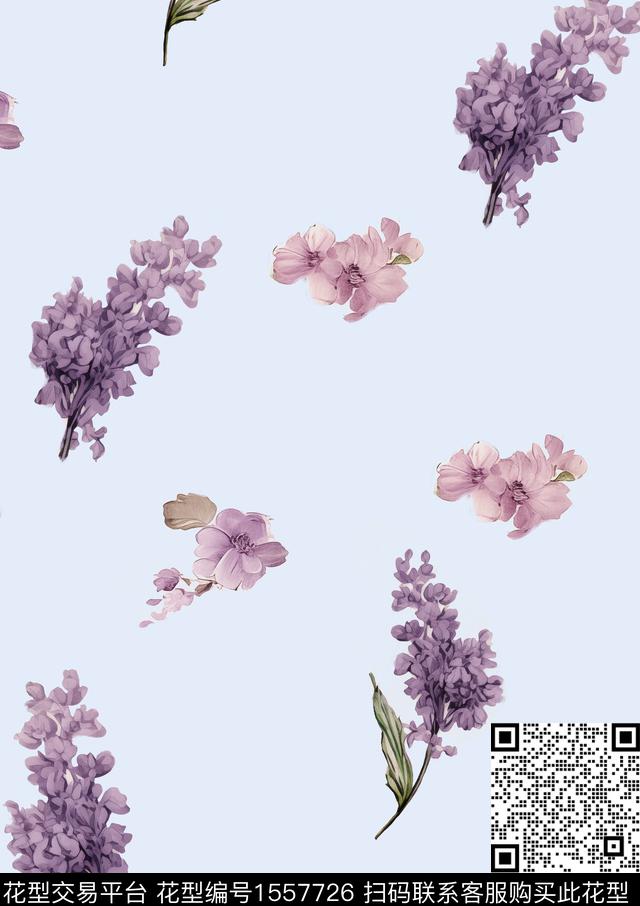 少女小清新清爽数码印花华亿平台下载（图片编号: 1557726） - 瓦栏（Walan）