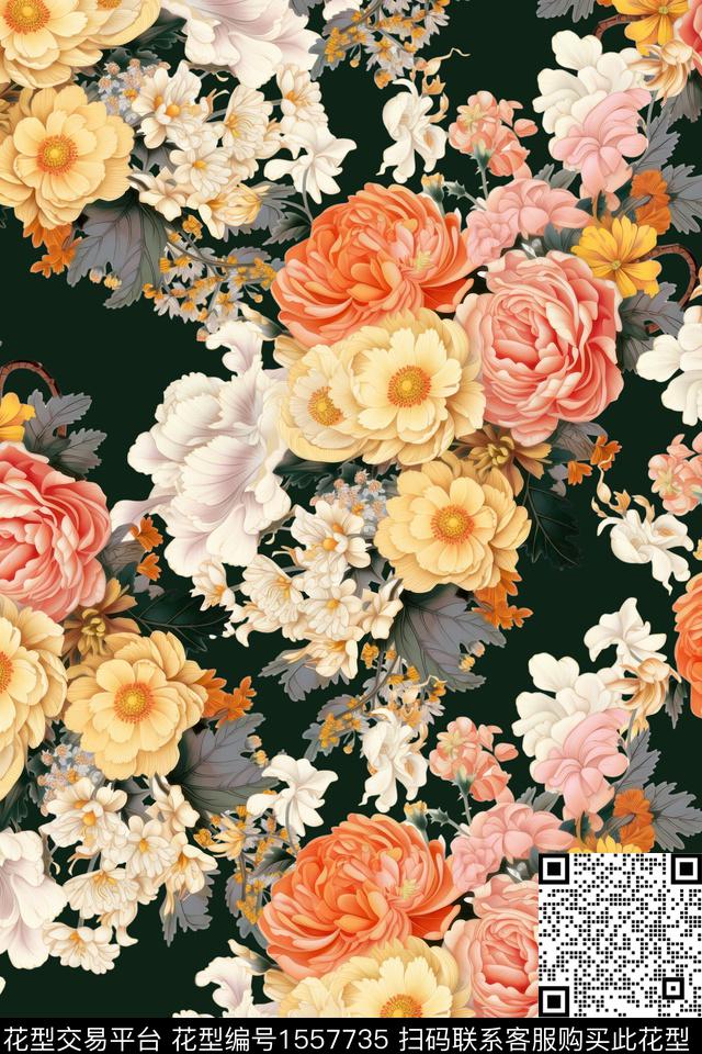 女装花卉数码印花华亿平台下载（图片编号: 1557735） - 瓦栏（Walan）