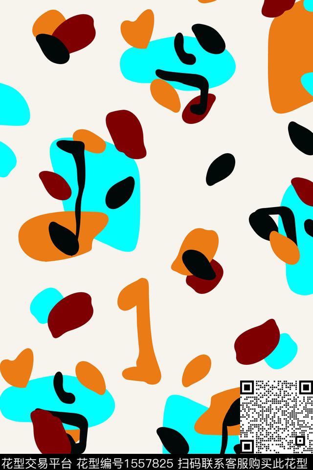 抽象色块斑点传统印花华亿平台下载（图片编号: 1557825） - 瓦栏（Walan）