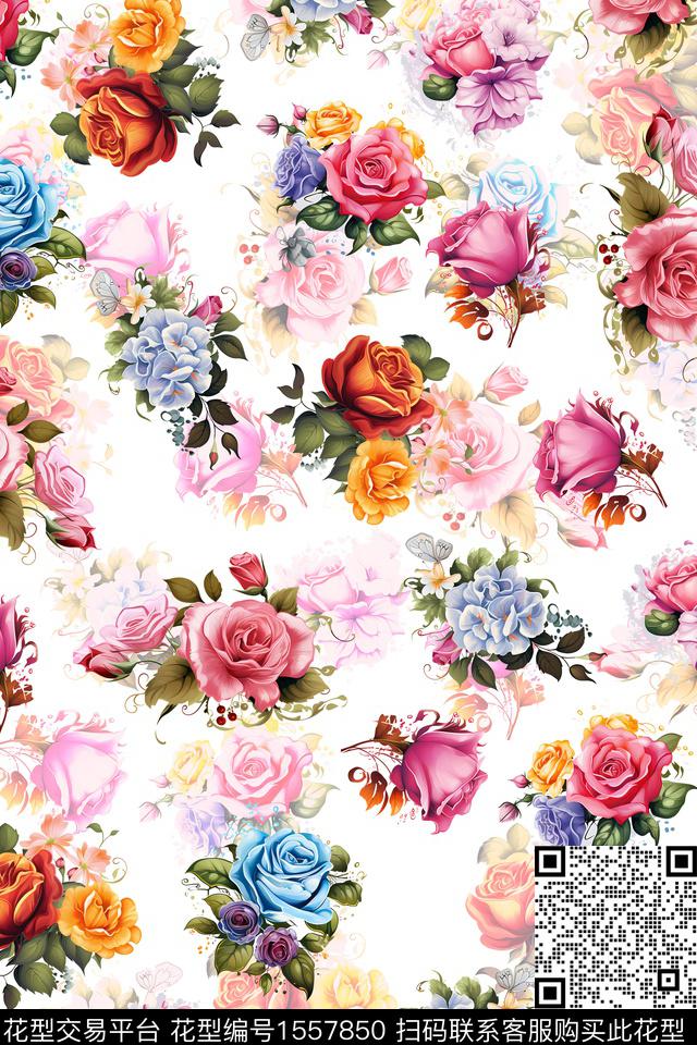 影花花卉数码印花华亿平台下载（图片编号: 1557850） - 瓦栏（Walan）